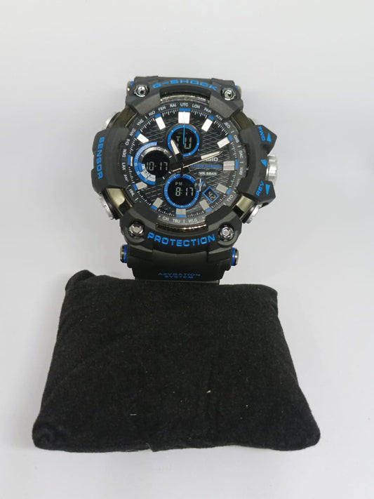 Reloj Deportivo Negro con Azul