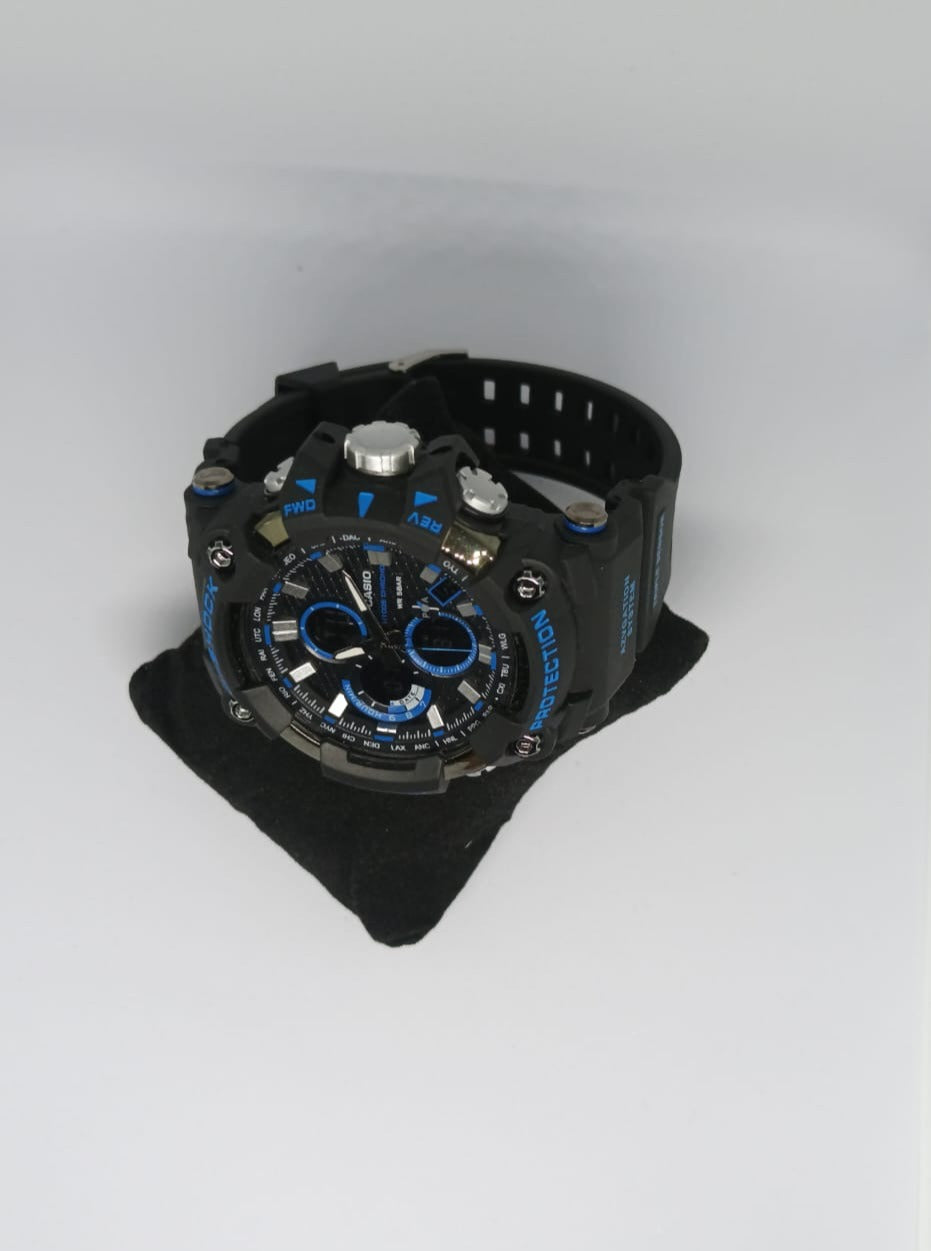 Reloj Deportivo Negro con Azul